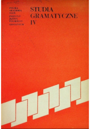 Studia gramatyczne IV - Praca Zbiorowa - książka  wyd. 1981