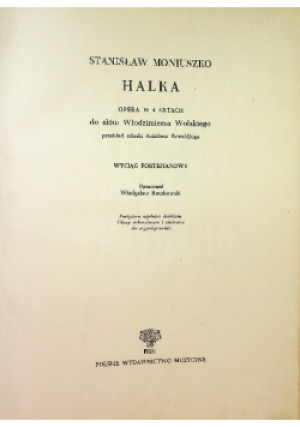 Halka - S. Moniuszko - książka  wyd. 1952