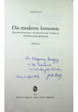 Die moderne Isonomie - Gerald Stourzh - książka historyczna wyd. 2015