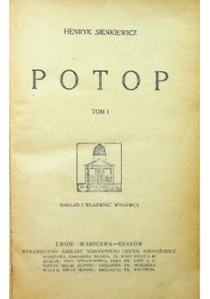 Potop około 1920 r. - Henryk Sienkiewicz - książka  wyd. 1920