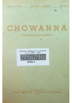 Chowanna Rok XII - Praca Zbiorowa - książka historyczna wyd. 1968