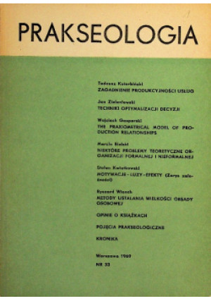 Prakseologia Nr 33 - Praca Zbiorowa - książka  wyd. 1969