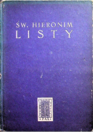 Hieronim Listy Tom I - Św. Hieronim - książka  wyd. 1952