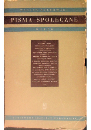 Pisma społeczne - Wacław Nałkowski - książka  wyd. 1951