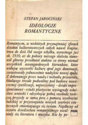 Ideologie romantyczne - Stefan Jarociński - książka  wyd. 1979