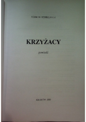 Krzyżacy - Henryk Sienkiewicz - książka