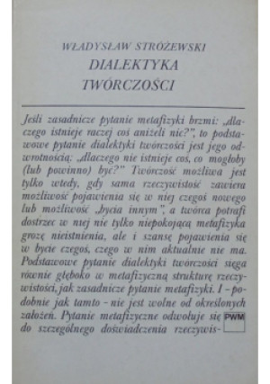 Dialektyka Twórczości - Władysław Stróżewski - książka  wyd. 1983