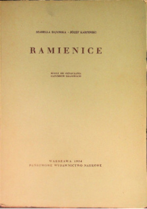 Ramienice - Izabella Dąmbska - książka historyczna wyd. 1954