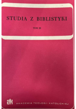 Studia z biblistyki Tom 3 - Jan Łach - książka  wyd. 1983