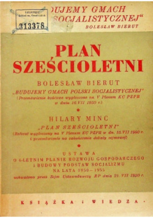 Plan sześcioletni 1950 r. - Bolesław Bierut - książka  wyd. 1950