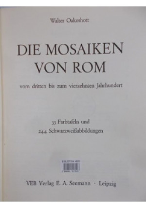 Die Mosaiken von Rom - książka  wyd. 1967