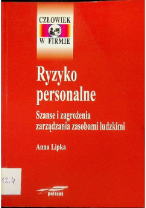 Ryzyko personalne - Anna Lipka - książka  wyd. 2002