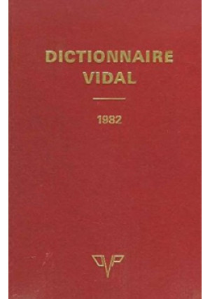 Dictionnaire vidal - książka  wyd. 1982