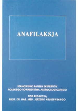 Anafilaksja - Jerzy Kruszewski - książka  wyd. 2009