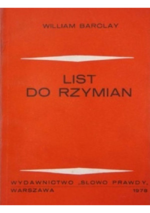 List do Rzymian - William Barclay - książka  wyd. 1978