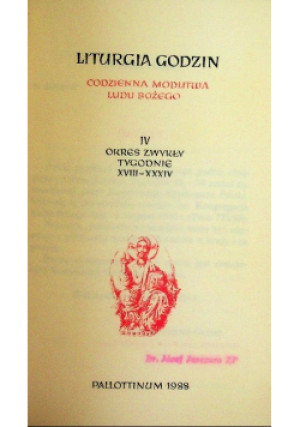 Liturgia godzin Tom 4 Okres zwykły - książka  wyd. 1988