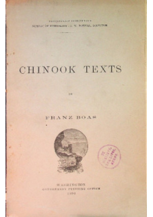 Chinook Texts 1894 r. - Franz Bosa - książka  wyd. 1894