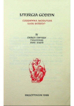 Liturgia godzin Tom 4 Okres zwykły - książka  wyd. 1988