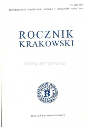 Rocznik Krakowski Tom LX - Jan Małecki - książka historyczna wyd. 1994