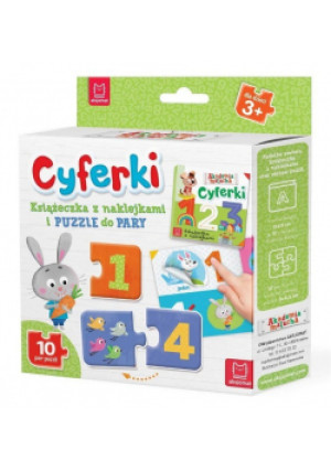 Cyferki Książeczka z naklejami puzzle do pary - książka  wyd. 2018