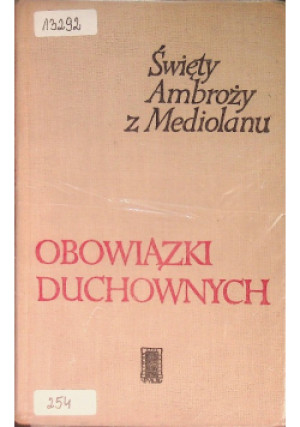 Obowiązki duchownych - Ambroży z Mediolanu - książka  wyd. 1967