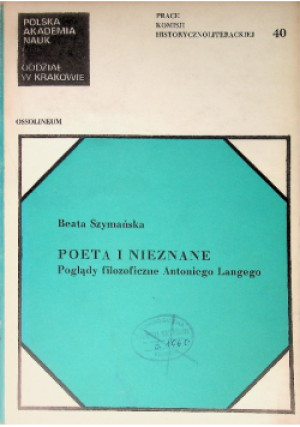 poeta i nieznane - Beata Szymańska - książka  wyd. 1979