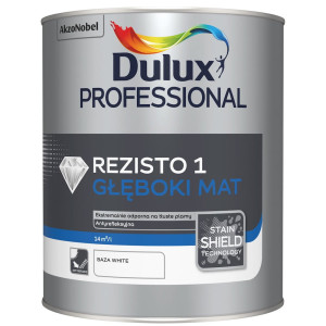 Dulux Professional Rezisto 1 Głęboki Mat Baza White 0,9l