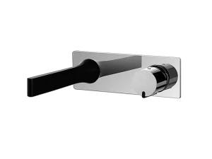 Bateria umywalkowa ścienna BLACK LINE [Kolor: chrom/czarny mat] Nr KAT: 9618