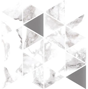 Płytka gresowa Museum Haute White Triangle 29x29 biała mozaika