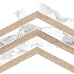 Płytka gresowa Museum Haute Chevron 30x21,9 white/taupe