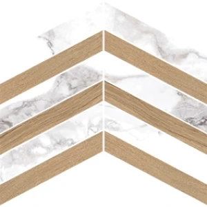 Płytka gresowa Museum Haute Chevron 30x21,9 White/Kalua