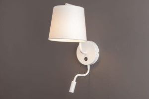 Maxlight Chicago II W0196 Kinkiet+Led Biały Abażur