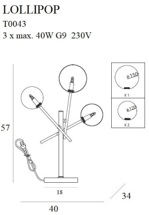 Maxlight Lollipop Black T0043 Lampa Biurkowa Czarna