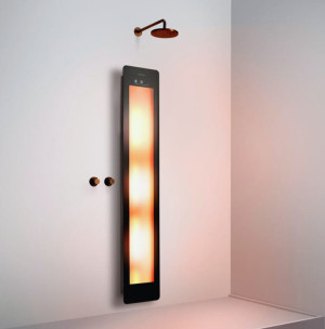 Sunshower One/L - panel grzewczy na podczerwień pod prysznic | montaż podtynkowy, natynkowy | Czarny