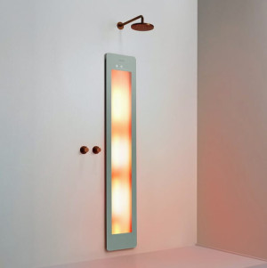 Sunshower One/L - panel grzewczy na podczerwień pod prysznic | montaż podtynkowy, natynkowy | szary