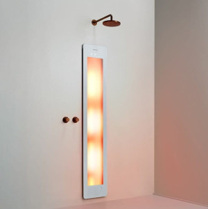 Sunshower One/L - panel grzewczy na podczerwień pod prysznic | montaż podtynkowy, natynkowy | Biały