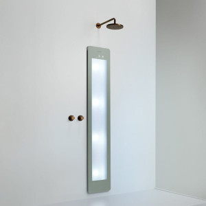 Sunshower Plus/L - panel grzewczy na podczerwień i UV pod prysznic | montaż podtynkowy, natynkowy | Szary