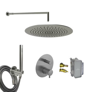 Noken RONDO – PACK Bateria jednouchwytowa podtynkowa – szczotkowany tytan