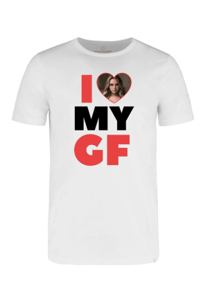 Koszulka z Twoim zdjęciem - I LOVE MY GF personalizowany prezent - XL