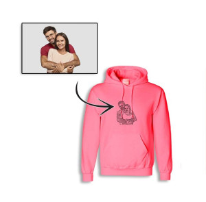 Bluza z haftem lineart z Twojego zdjęcia - M - Czarny - Czerwony