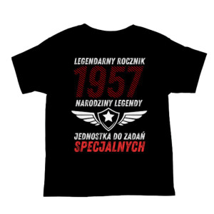 Koszulka rocznik 1957 na urodziny - Narodziny legendy - Czarny - XL
