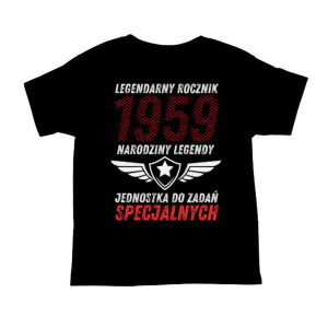 Koszulka rocznik 1959 na urodziny - Narodziny legendy - Czarny - XL