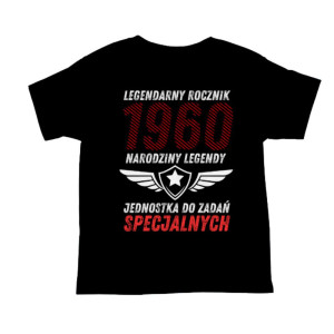 Koszulka rocznik 1960 na 65 urodziny - Narodziny legendy - Czarny - XL