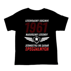 Koszulka rocznik 1961 na urodziny - Narodziny legendy - Czarny - 2XL
