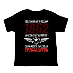 Koszulka rocznik 1962 na urodziny - Narodziny legendy - Czarny - XL