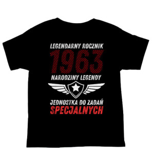 Koszulka rocznik 1963 na urodziny - Narodziny legendy - Czarny - 2XL