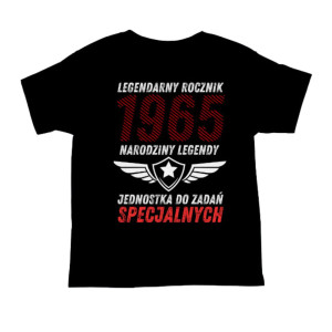 Koszulka rocznik 1965 na 60 urodziny - Narodziny legendy - Czarny - XL