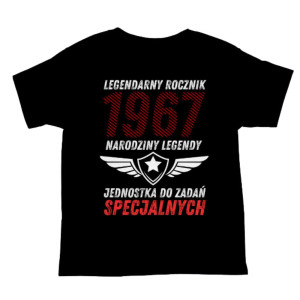 Koszulka rocznik 1967 na urodziny - Narodziny legendy - Czarny - XL