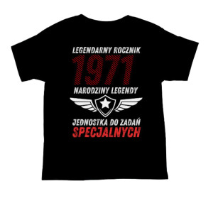 Koszulka rocznik 1971 na urodziny - Narodziny legendy - Czarny - XL