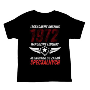 Koszulka rocznik 1972 na urodziny - Narodziny legendy - Czarny - XL